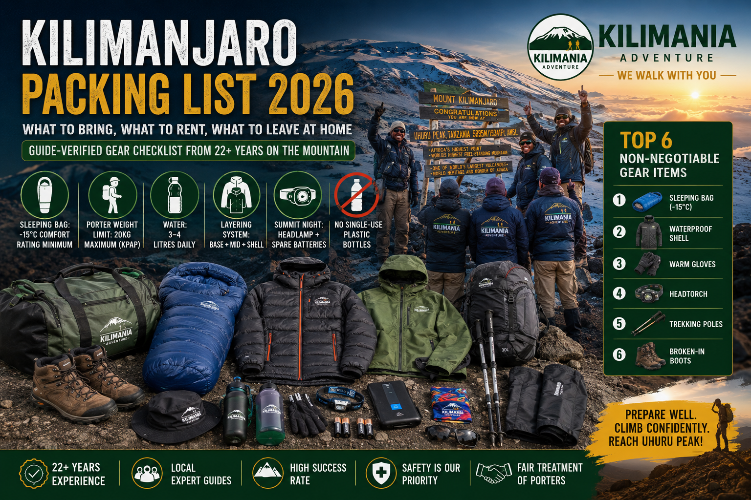 Kilimanjaro Gear Guide 2026