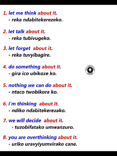 Rwanda Kinyarwanda Phrases